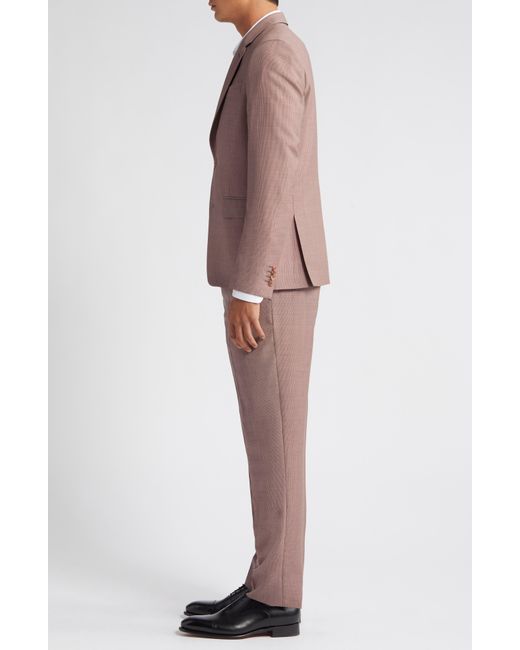 Paul Smith Pink Tailored Fit Microcheck Wool & Mohair Suit for men