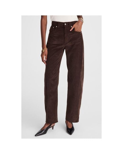 Madewell Brown High Waist Balloon Corduroy Pants