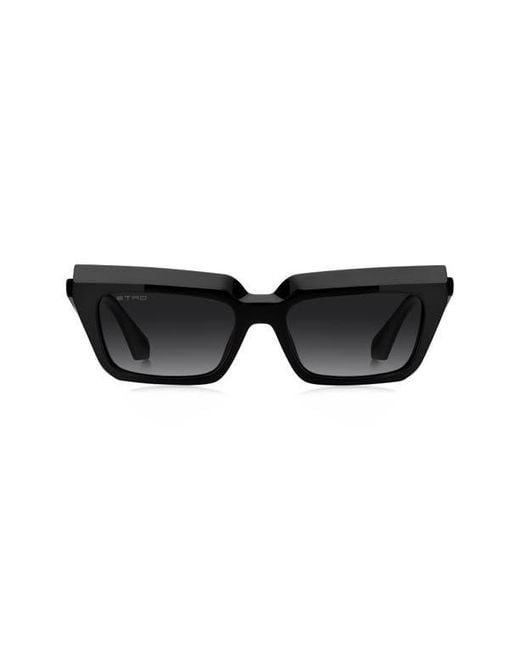 Etro Black 55Mm Rectangular Sunglasses