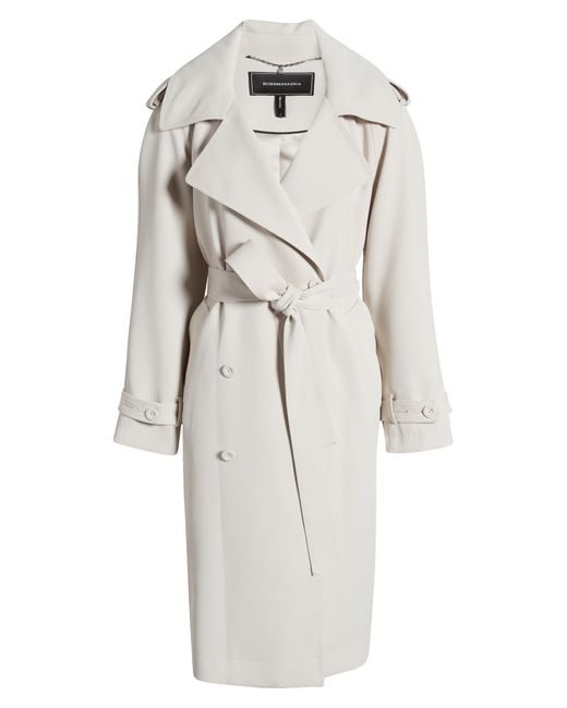 BCBGMAXAZRIA Crepe Trench Coat in White Lyst