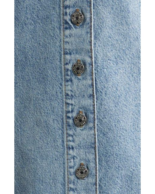 FRAME Blue The Studded A-Line Denim Minidress