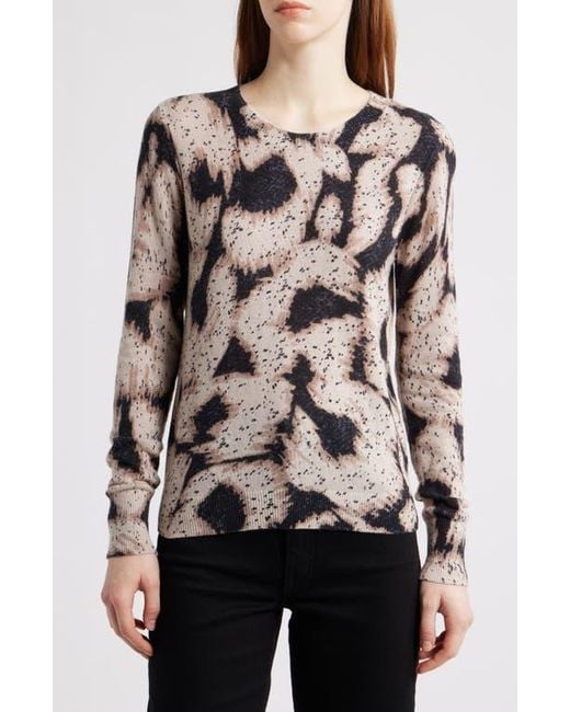 NIC+ZOE Brown Abstract Animal Print Supersoft Sweater