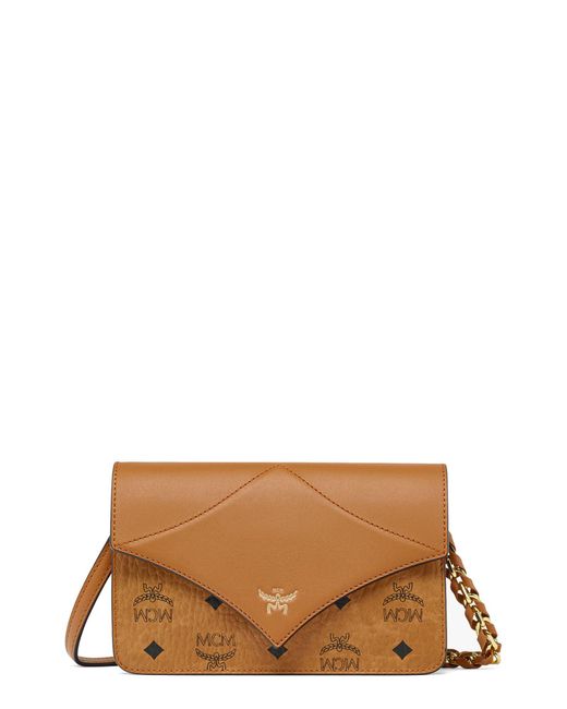 MCM Diamond Visetos Coated Canvas Crossbody Bag in Brown Lyst