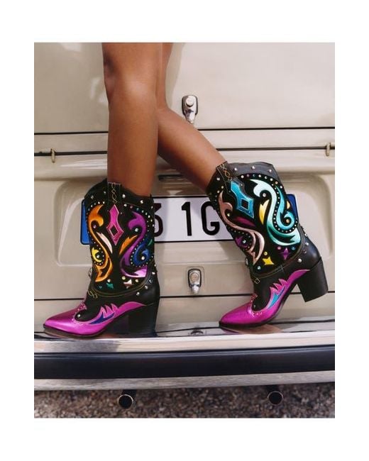 Kurt Geiger Pink Kensington Western Boot