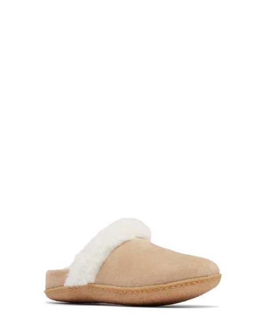 Sorel White Nakiska Ii Faux Shearling Lined Slide Slipper