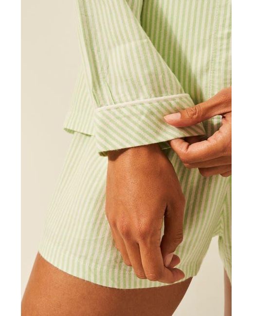 Stripe & Stare Green Ecovero Pyjama Shorts