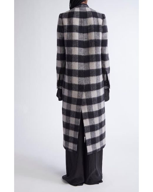 Rick Owens Black Museum Check Wool Coat