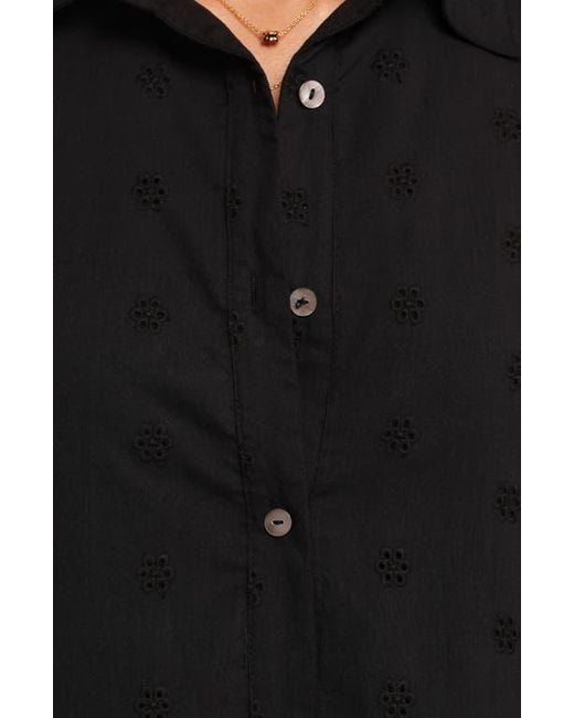Petal & Pup Black Grady Eyelet Embroidery Shirtdress