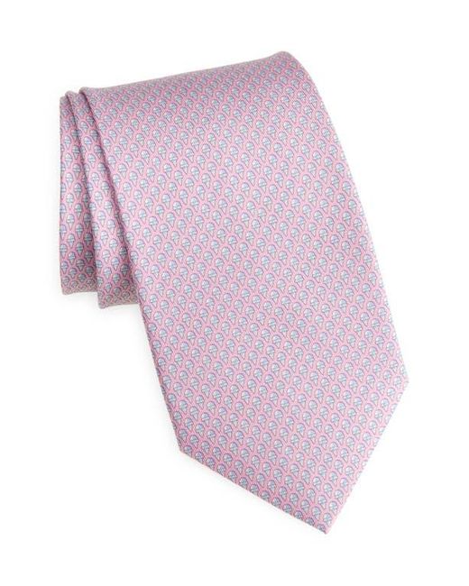 Ferragamo Pink Ice Cream Cone Print Silk Tie for men
