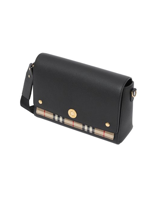 Burberry Note Leather & Vintage Check Crossbody Bag in Gray Lyst