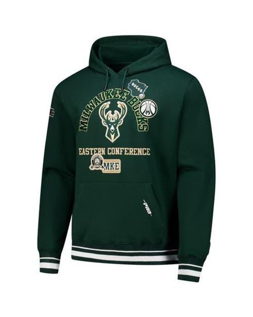 Pro Standard Green Milwaukee Bucks Area Code Pullover Hoodie for men