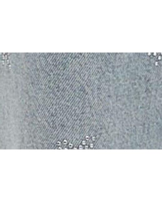 DAZE Blue 1999 Crystal Bow High Waist Straight Leg Jeans