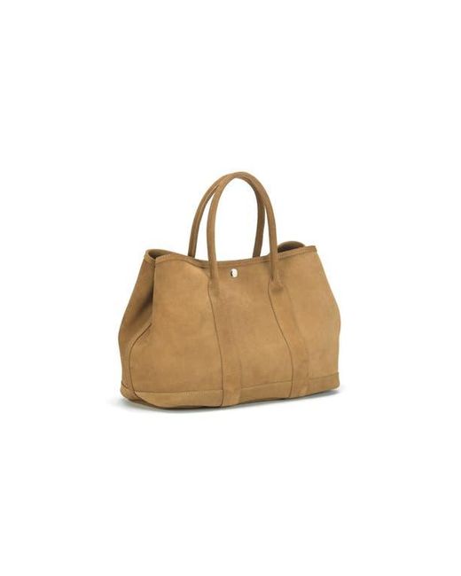 EZRA ARTHUR Brown Audrey Nubuck Suede Leather Tote Bag