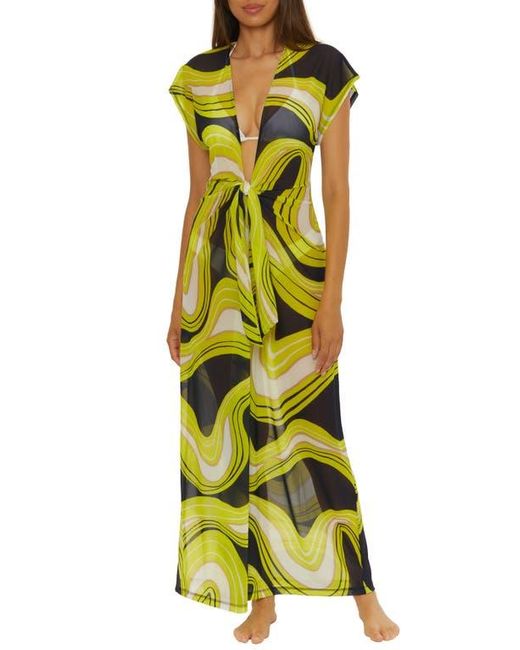 Trina Turk Women's Green Serena Stretch Mesh Cover-Up Maxi Dress