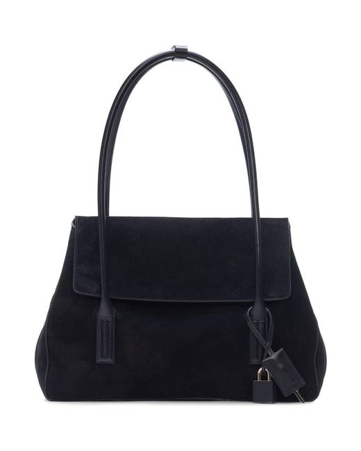 Tom Ford Blue Medium Eclipse Suede Shoulder Bag