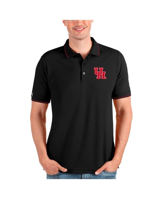 Antigua Black /red Houston Cougars Affluent Polo At Nordstrom for men