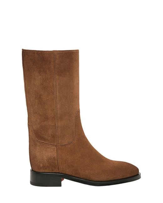 Santoni Brown Suede Boot