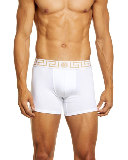 Versace White 2-Pack Greca Border Boxers for men