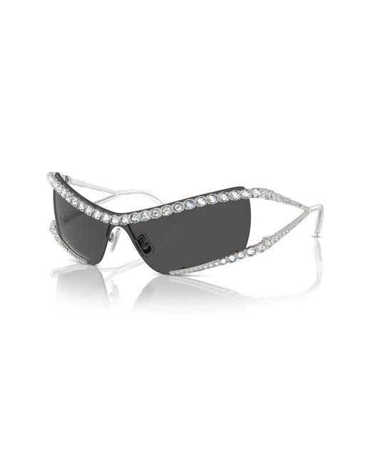 Swarovski Gray 33mm Irregular Sunglasses for men