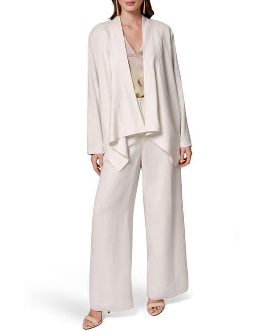 Donna Karan White Drape Front Jacket