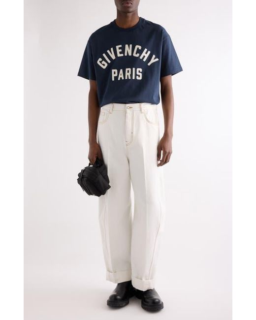 Givenchy Blue Regular Fit Logo Patch T-Shirt for men