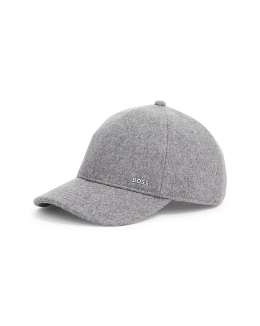 Boss Gray Zed Wool Blend Baseball Cap for men