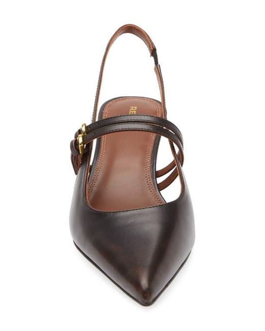 Reiss Brown Isla Pointed Toe Slingback Sandal