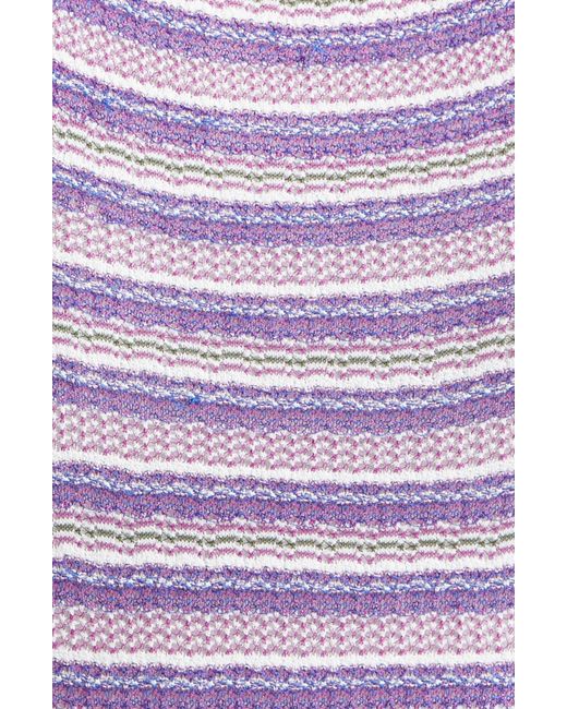 Veronica Beard Purple Sivan Stripe Knit Maxi Dress