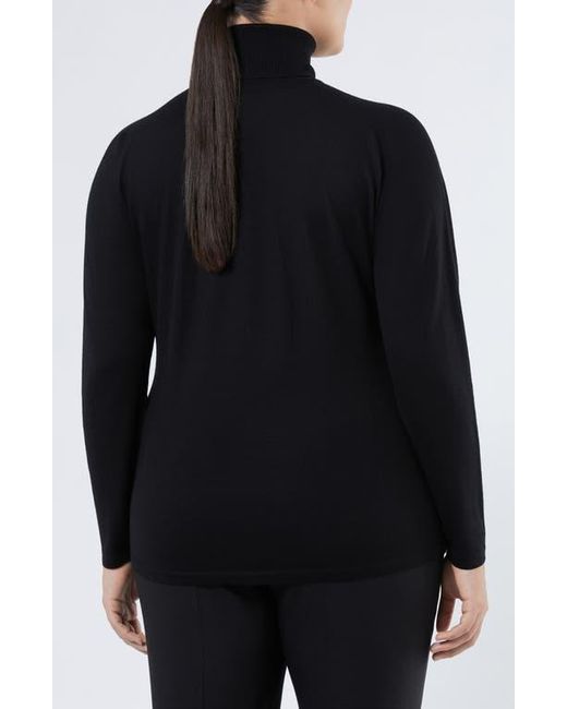 Marina Rinaldi Black Fatima Turtleneck Virgin Wool & Cashmere Sweater