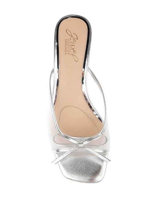 Badgley Mischka White Felisha Kitten Heel Slide Sandal