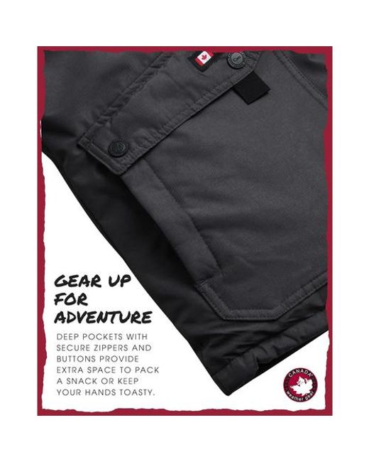 canada weather gear Black Insulated Puffer Jacket for men