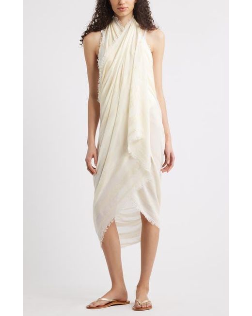 Nordstrom Natural Sheer Stripe Pareo Wrap