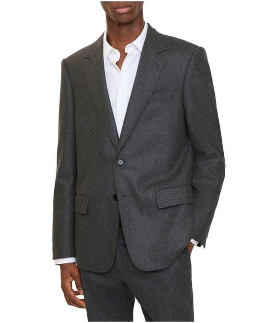 Burberry Gray Wool Flannel Tailored Jacket for men