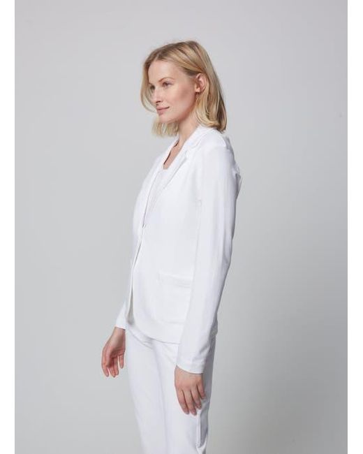 Majestic Filatures Gray French Terry Looped One-Button Blazer