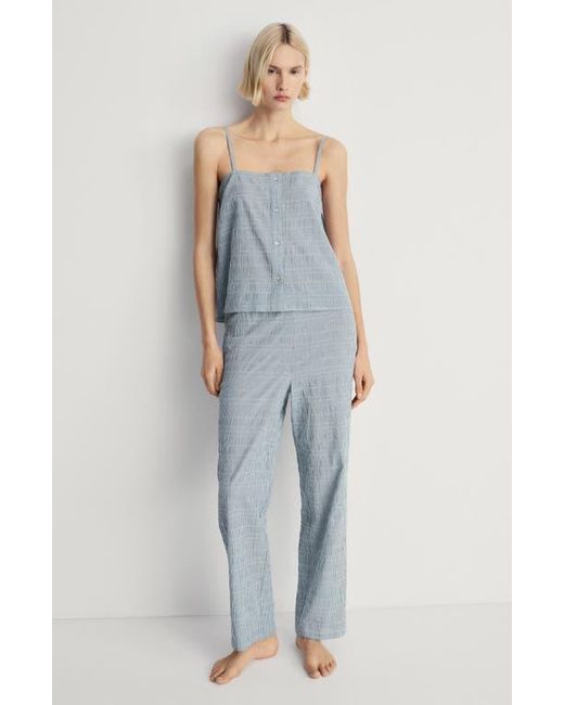Mango Blue Stripe Stretch Cotton Pajama Pants