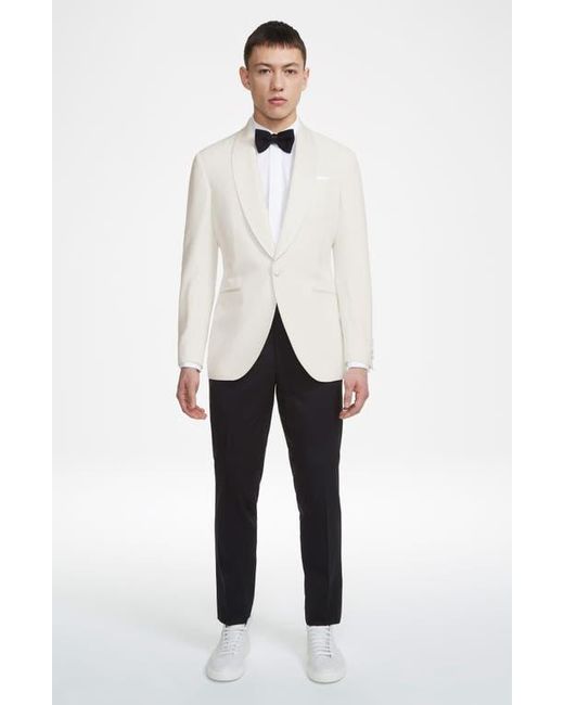 Jack Victor White Ethan Trim Fit Solid Wool Dinner Jacket for men