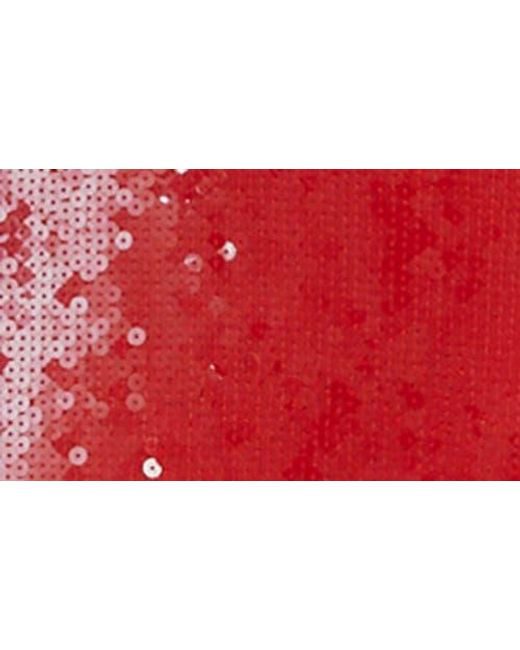 Bardot Red Freja Sequin Open Back Halter Maxi Dress