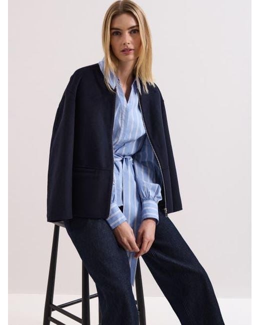 Phase Eight Blue Collared Statement-Belt Shirt