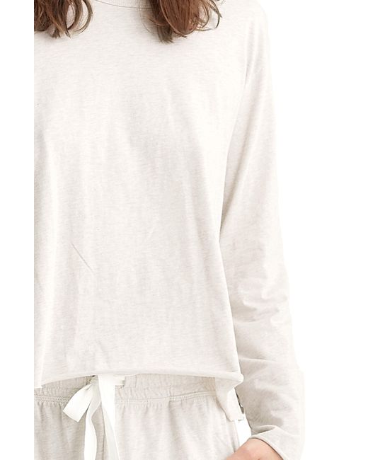 Papinelle White Jada Long Sleeve Cotton Pajama Top