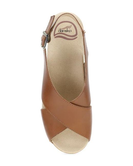 Dansko Brown Sloane Slingback Platform Sandal