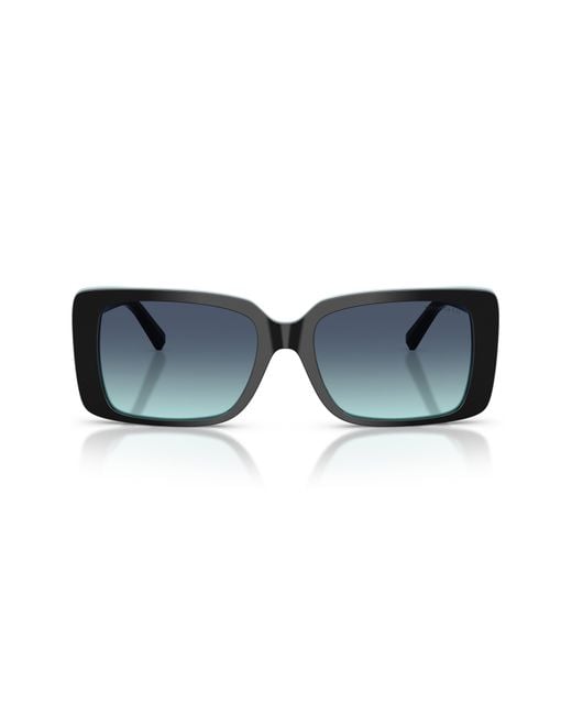 Tiffany & Co Blue 55Mm Gradient Rectangular Sunglasses