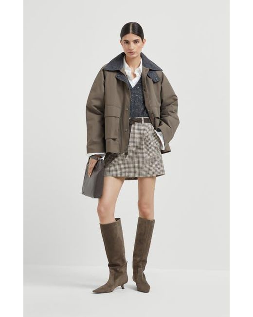 Brunello Cucinelli Black Checked Flannel Mini Skirt