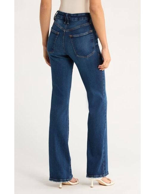 GOOD AMERICAN Blue Soft Tech Bootcut Jeans