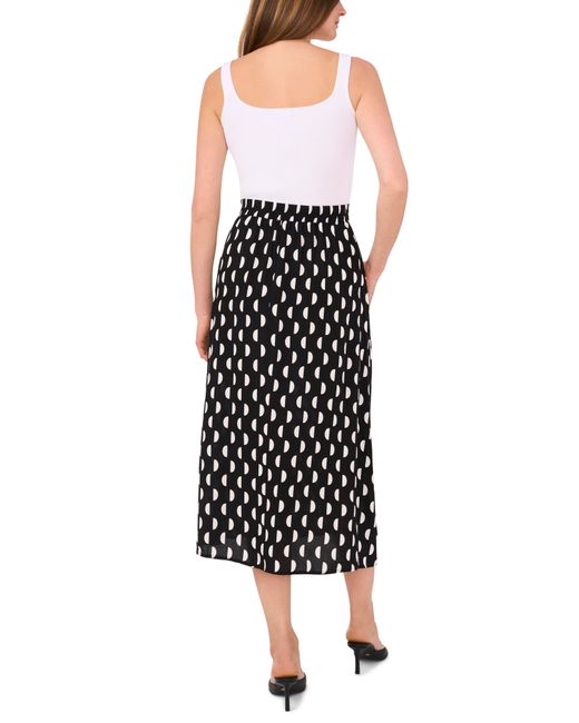 Halogen® Black Halogen(r) Side Slit Midi Skirt