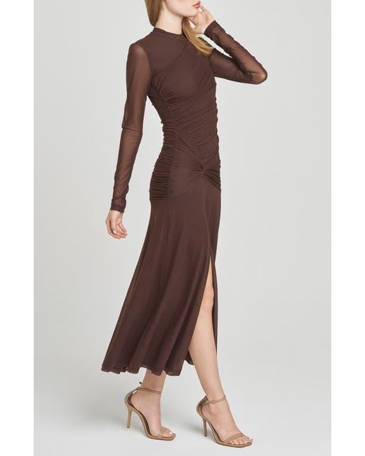 after hours sheer mesh embellished mini dress in black Embellished Long Sleeve Mini Dress in Black - 6 / Regular