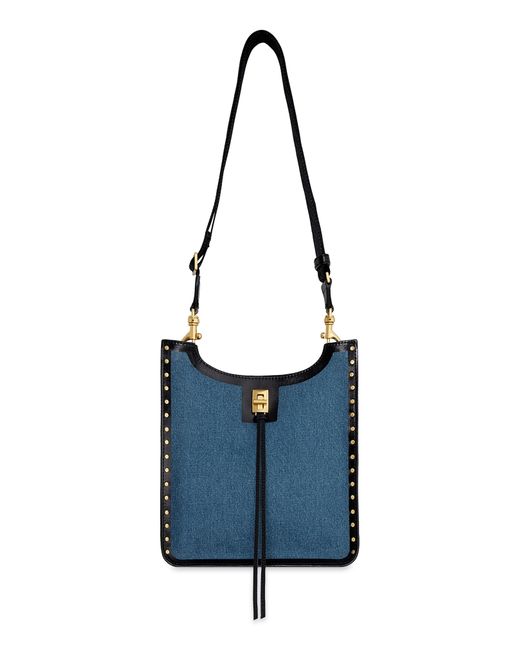 Rebecca Minkoff Blue Medium Darren North/south Denim & Leather Crossbody Bag