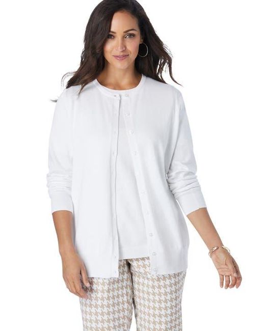 Jessica London White Fine Gauge Cardigan