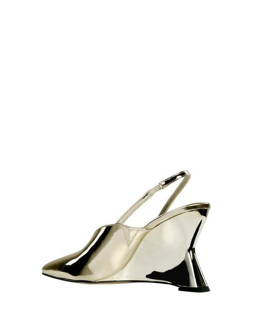 Katy Perry Metallic The Trendygurl Slingback Pointed Toe Wedge Sandal