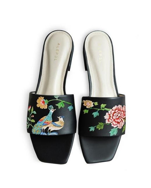 Alepel Blue Leather Slide