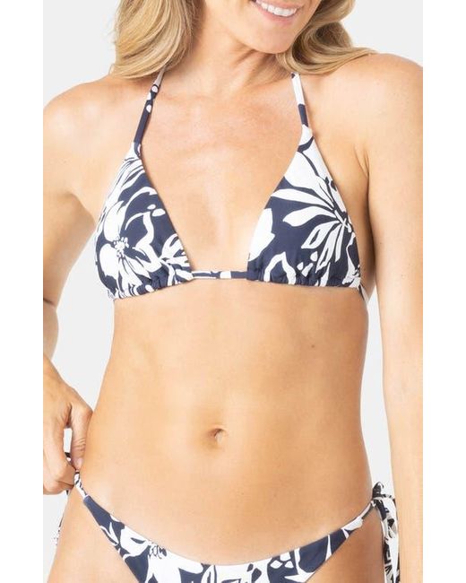 Roxy Blue Oceanside Mini Tiki Triangle Bikini Top